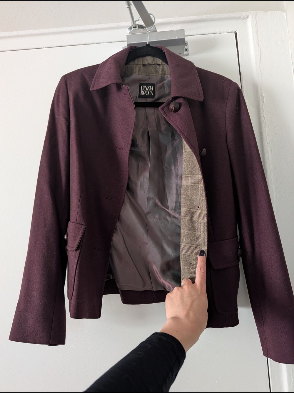 Cinzia Rocca Wool Button-Front Blazer - Picture 3 of 5